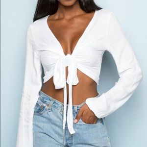 Brandy Melville Crop White Wrap Top
